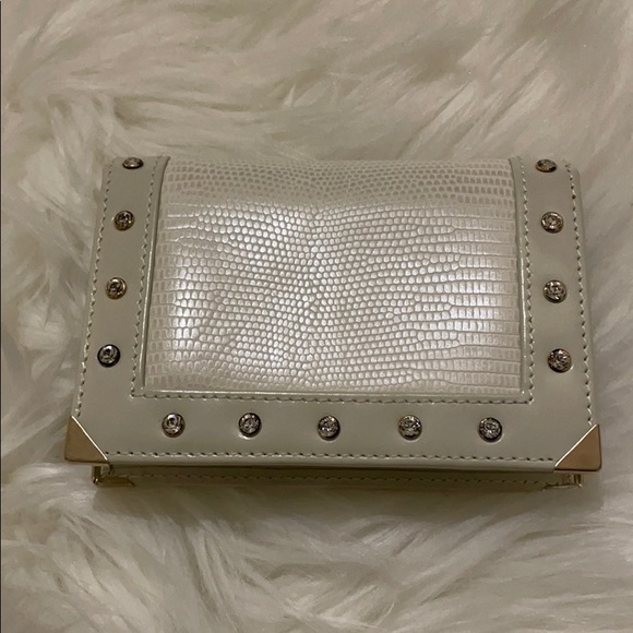 Silver Lizard Printed Leather Swarovski Wallet - Picture 3 of 8